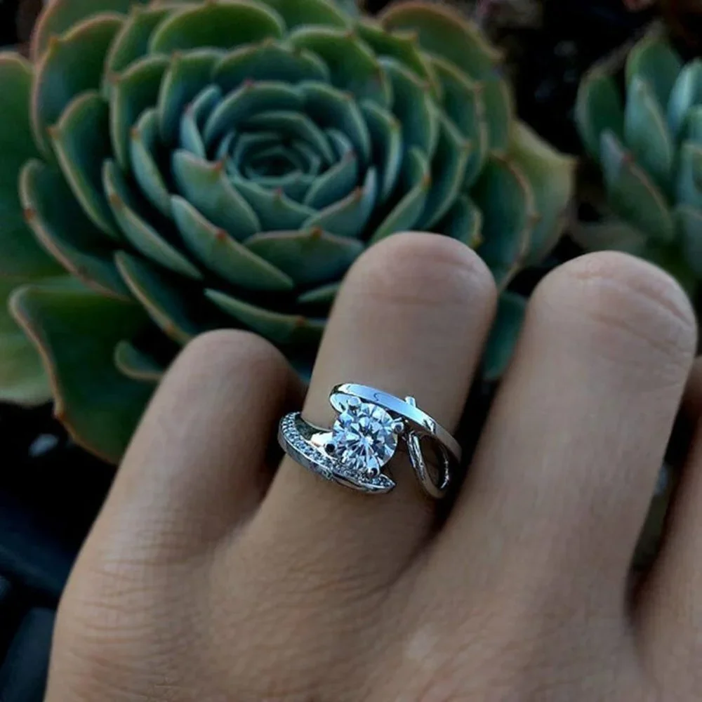 💕 Exclusive 925 Silver Plated Classy CZ Wedding Ring, GPMB1488